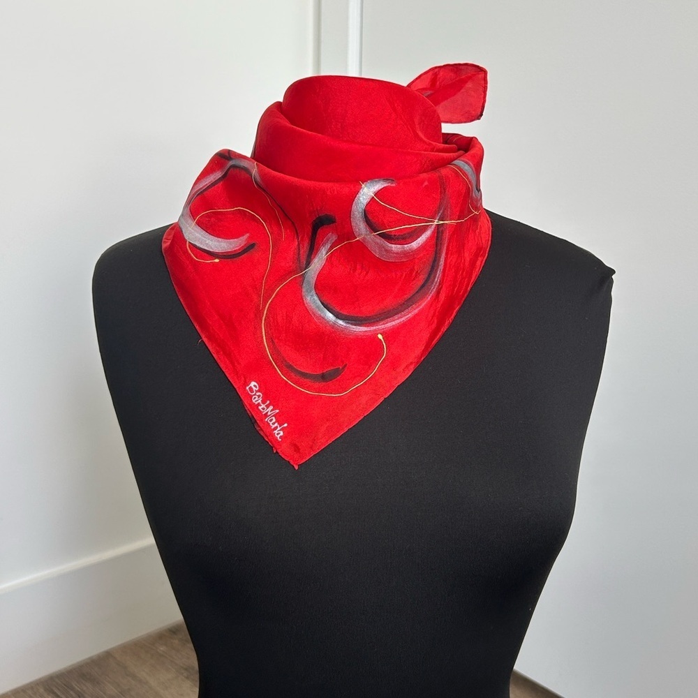 100% Silk Hand Painted Barb Marla Scarf